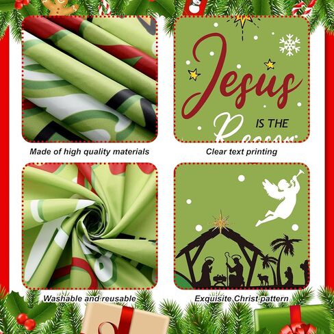 غطاء باب ديني لعيد الميلاد من Buryeah، خلفية باب ليلية مقدسة لعيد الميلاد، يسوع هو سبب تزيين باب الموسم لديكور معلق لحفلات عيد الميلاد، 70.9 × 35.4 بوصة (ريفي) in Kuwait