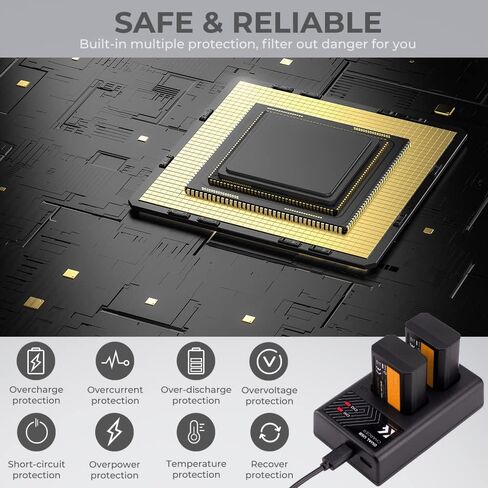 مجموعة شاحن بطارية K&F Concept NP-FW50 مع 10 قطع قماش للتنظيف لسوني A6000، A6500، A6300، A6400، A7، A7II، A7RII، A7SII، A7S، A7S2، A7R، A7R2، A55، A5100 (عبوتان، 1100 مللي أمبير في الساعة) in Kuwait