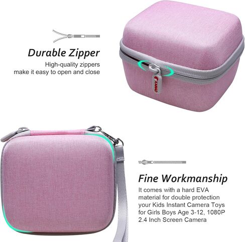 حافظة كاميرا XANAD للأطفال متوافقة مع ESOXOFFORE وMINIBEAR وDylanto وWEEFUN والمزيد من الكاميرا الفورية لكاميرات الفيديو الرقمية للأطفال - حقيبة حمل صلبة زرقاء in Kuwait