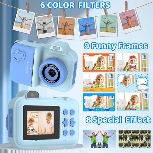 Kids Camera Instant Print,Kids Digital Camera 1080P HD Dual-Lens Selfie,Instant Print Camera with 5 Rolls Paper & 32GB Card,Toddler Camera Christmas Birthday Gifts for Girls Age 3-12(Pink) in Saudi Arabia