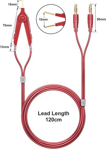 Goupchn LCR Meter Test Leads Terminal Kelvin Clips Cable Wires to 4mm Safety Banana Plugs 1.2m/3.94ft for DMM in Saudi Arabia