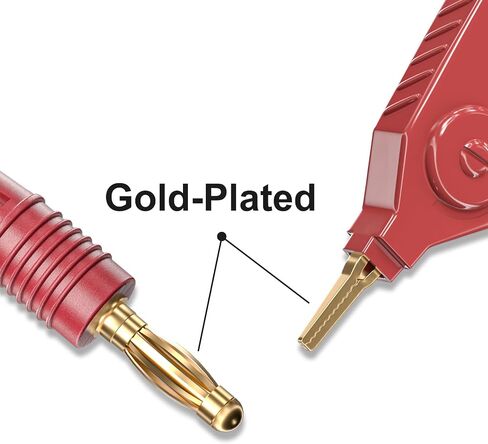 Goupchn LCR Meter Test Leads Terminal Kelvin Clips Cable Wires to 4mm Safety Banana Plugs 1.2m/3.94ft for DMM in Saudi Arabia