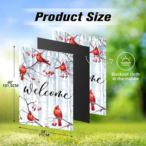 Welcome Winter Cardinal Holiday Door Cover Decorations for Outside Pine Trees Red Cardinal Birds Outdoor Decor 3x5 Ft Front Door Cover Hanging Door Wrap for Photo Booth Props Party in Saudi Arabia