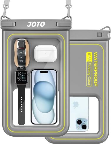 JOTO IP68 Large Waterproof Floating Phone Pouch, Floatable Dry Bag Cellphone Holder Case for iPhone 15 14 13 Pro Max Galaxy S24 S23 Ultra, Waterproof Wallet for Cash Card Watch, Beach Essential -Black in Saudi Arabia