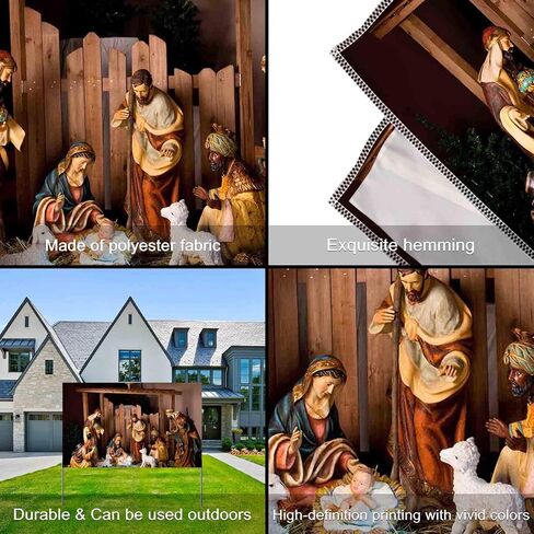 YCUCUEI 7x5ft Polyester Birth of Jesus Photography Backdrop Christmas Nativity Manger Scene Figurine Background Family Church Party Decorations Photo Booth Props Tapestry in Saudi Arabia