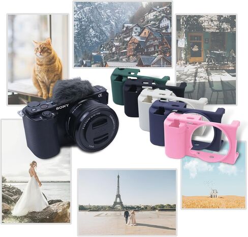 حافظة كاميرا ZV-E10 سهلة الغطاء، غطاء حماية من مطاط السيليكون الناعم لكاميرا Sony ZV-E10 ZVE10 الرقمية، حماية نحيفة للجسم لكاميرا DSLR (وردي) in Kuwait