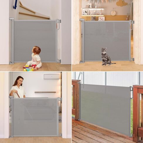 بوابة أطفال قابلة للسحب، بوابات أطفال شبكية واسعة للغاية من Momcozy للسلالم، بطول 83.82 سم، تمتد إلى 182.88 سم، بوابة للكلاب الأليفة للمداخل والسلالم والممرات، داخلي/خارجي in Kuwait