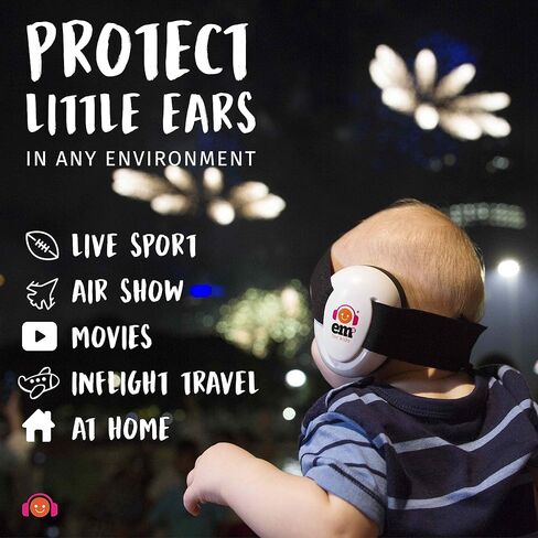 Baby Earmuffs - White with Army Camo. Made in The U.S.A! The Original and ONLY Earmuffs Designed specifically for Babies Since 2009 in Saudi Arabia