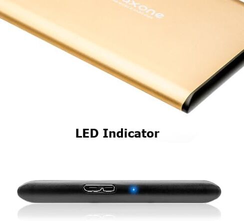 محرك الأقراص الصلبة الخارجي Maxone 500GB Ultra Slim Portable HDD USB 3.0 لأجهزة الكمبيوتر الشخصية وأجهزة Mac والكمبيوتر المحمول وPS4 وXbox one - رمادي فحمي in Saudi Arabia