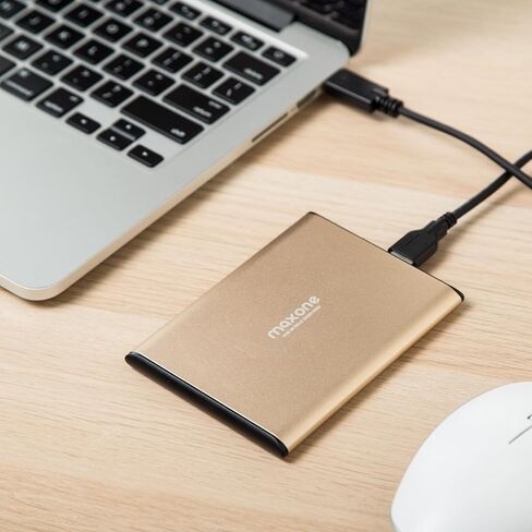محرك الأقراص الصلبة الخارجي Maxone 500GB Ultra Slim Portable HDD USB 3.0 لأجهزة الكمبيوتر الشخصية وأجهزة Mac والكمبيوتر المحمول وPS4 وXbox one - رمادي فحمي in Saudi Arabia