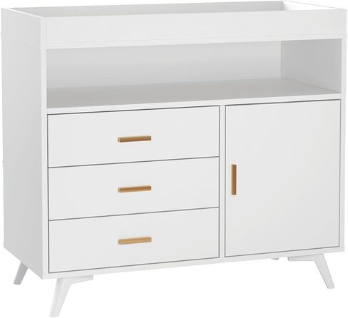 خزانة ملابس أطفال مع طاولة تغيير حفاضات، طاولات تغيير حفاضات مع 3 أدراج وأرفف، خزانة أطفال مع سطح طاولة تغيير، خزانة ملابس لغرفة الأطفال، محطة تغيير حفاضات خشبية in Kuwait