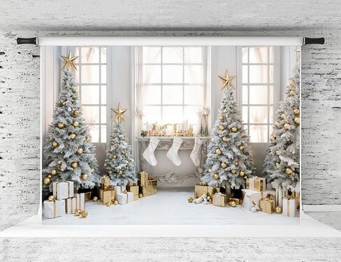 Kate Christmas Photography Backdrop Interior Xmas Tree Photo Background Christmas Window Party Decoration Banner, 10x6.5ft in Saudi Arabia