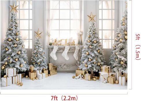 Kate Christmas Photography Backdrop Interior Xmas Tree Photo Background Christmas Window Party Decoration Banner, 10x6.5ft in Saudi Arabia