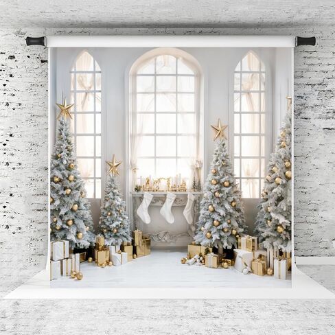 Kate Christmas Photography Backdrop Interior Xmas Tree Photo Background Christmas Window Party Decoration Banner, 10x6.5ft in Saudi Arabia