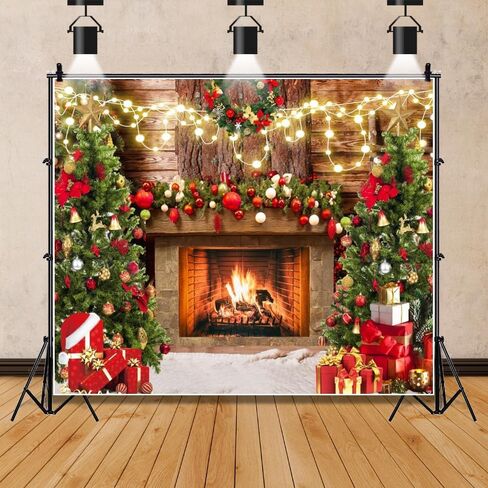 النسيج عيد الميلاد الموقد خلفية 10x8ft عيد الميلاد صورة خلفية عيد ميلاد سعيد خلفية عيد الميلاد حزب الديكور خلفية عيد الميلاد جارلاند صور الأسرة عيد الميلاد صورة خلفية in Kuwait