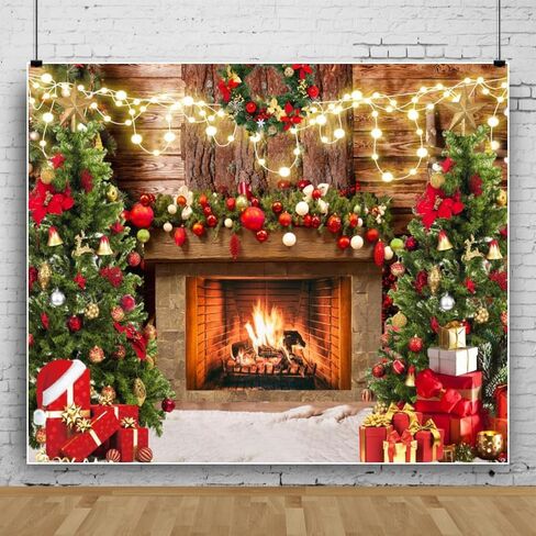 النسيج عيد الميلاد الموقد خلفية 10x8ft عيد الميلاد صورة خلفية عيد ميلاد سعيد خلفية عيد الميلاد حزب الديكور خلفية عيد الميلاد جارلاند صور الأسرة عيد الميلاد صورة خلفية in Kuwait