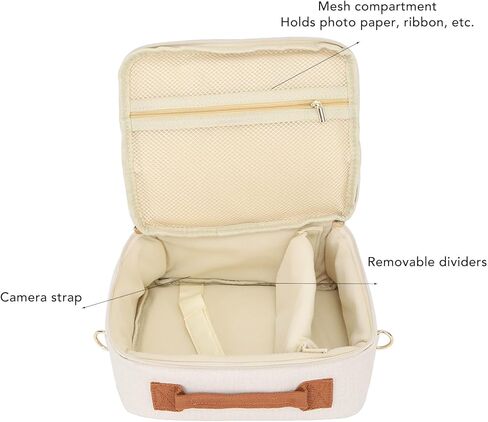 Camera Bag, Large Capacity Camera Storage Bag with Adjustable Shoulder Strap, Thickened Padding Handle Zipper Camera Case for CP910 1200 1300 DSLR (Beige) in Saudi Arabia