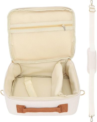 Camera Bag, Large Capacity Camera Storage Bag with Adjustable Shoulder Strap, Thickened Padding Handle Zipper Camera Case for CP910 1200 1300 DSLR (Beige) in Saudi Arabia