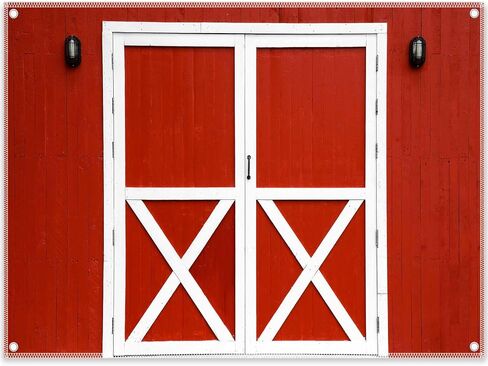 ZTHMOE 84x60inch Red Barn Door Photography Backdrop Western Farm Friendsgiving Background BBQ Party Supplies for Cowboy Birthday Fall Thanksgiving Harvest Photo Props in Saudi Arabia