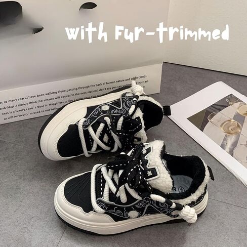 Chic Pastel Aesthetic Platform Shoes - Chunky Sneakers for Women, Available with or Without Faux Fur Trim in Saudi Arabia