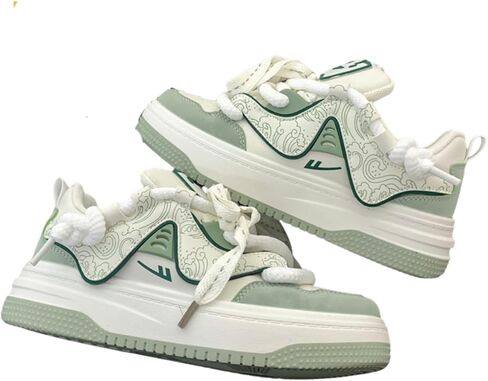 Chic Pastel Aesthetic Platform Shoes - Chunky Sneakers for Women, Available with or Without Faux Fur Trim in Saudi Arabia