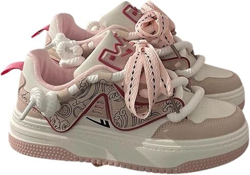 Chic Pastel Aesthetic Platform Shoes - Chunky Sneakers for Women, Available with or Without Faux Fur Trim in Saudi Arabia