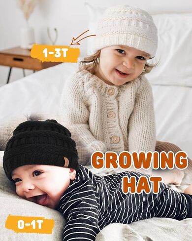 FURTALK Baby Beanie Winter Soft Warm Knit Hat 3 Pack Infant Toddler Slouchy Caps in Saudi Arabia