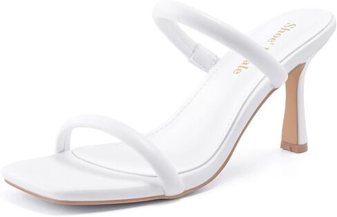 صندل نسائي من Shoe'N Tale بكعب بأشرطة وكعب قطة وشريطين مربع مفتوح عند الأصابع سهل الارتداء in Saudi Arabia