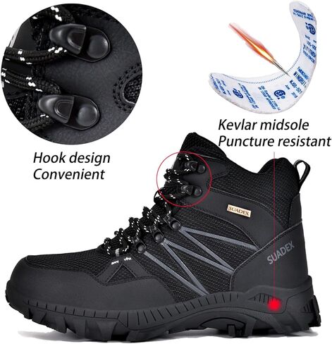 أحذية SUADEX من الفولاذ لأصابع القدم للرجال أحذية سلامة العمل للرجال أحذية عمل بمقدمة مركبة للرجال أحذية غير قابلة للتدمير من الفولاذ in Kuwait