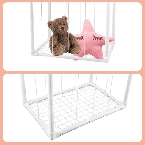 وحدة تخزين حديقة الحيوانات المحشوة من Heuyrao، منظم حيوانات محشو بسعة كبيرة مع شريط مطاطي، قفص حديقة حيوانات محشو من مادة PVC للغرفة (62 * 23 * 15 بوصة) in Kuwait