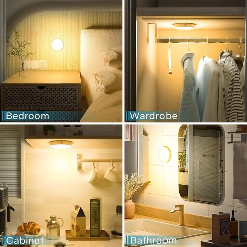 Dimmable Touch Light, 3000K Rechargeable Touch Lights Stick on, Closet Light with 1000mAh Large Battery, Tap Lights for Closet, Cabinet, Counter, Kitchen, Bedroom and Wall(2 Pack) in Saudi Arabia
