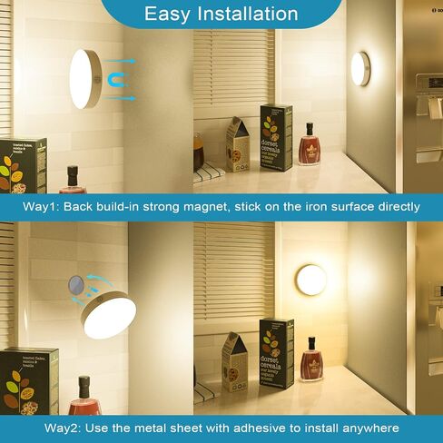 Dimmable Touch Light, 3000K Rechargeable Touch Lights Stick on, Closet Light with 1000mAh Large Battery, Tap Lights for Closet, Cabinet, Counter, Kitchen, Bedroom and Wall(2 Pack) in Saudi Arabia