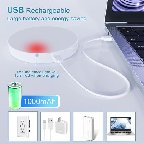 Dimmable Touch Light, 3000K Rechargeable Touch Lights Stick on, Closet Light with 1000mAh Large Battery, Tap Lights for Closet, Cabinet, Counter, Kitchen, Bedroom and Wall(2 Pack) in Saudi Arabia