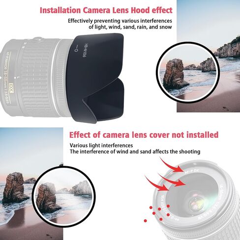 46mm camera lens Hood,HB-N40 lens Hood Compatible for NIKKOR Z DX 16-50mm f/3.5-6.3 VR Lens,or Z50 Zfc Camera+1pcs Lens cleaning cloth in Kuwait