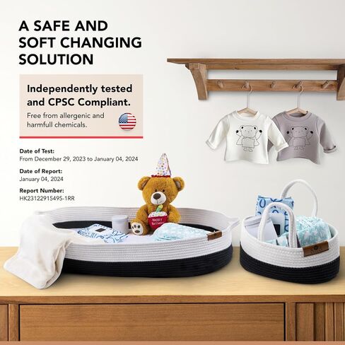 Extra Large Baby Changing Basket Set with Waterproof Changing pad, Diaper Caddy Organizer, Blanket, Bag - Unisex Moses Basket for Newborn - Baby Moses Basket - Bassinet Basket in Saudi Arabia