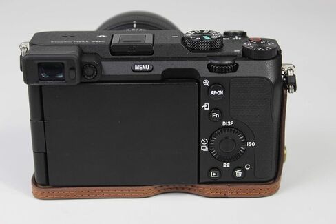 A7C Case, BolinUS Handmade PU Leather Half Camera Case Bag Cover Bottom Opening Version for Sony Alpha A7C with Hand Strap (Brown) in Saudi Arabia