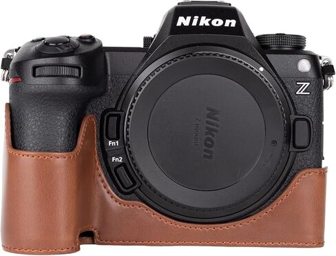 حافظة نصف واقية من جلد البولي يوريثان من Rieibi لكاميرا Nikon Z6III - لجراب Nikon Z6III مع قبضة يد وتصميم سفلي مفتوح in Kuwait