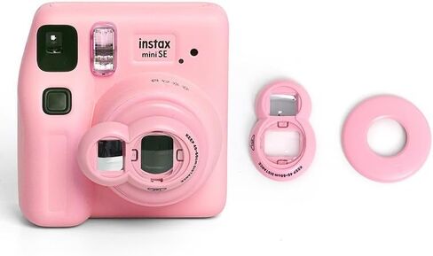 عدسة قريبة متوافقة مع كاميرا Fujifilm Instax Mini 7+/ Mini SE/Mini 7s/9/8+/8 الفورية مع مرآة صورة ذاتية، ملحقات مرآة Fuji Mini 7 Plus/SE لعدسة سيلفي - وردي in Kuwait
