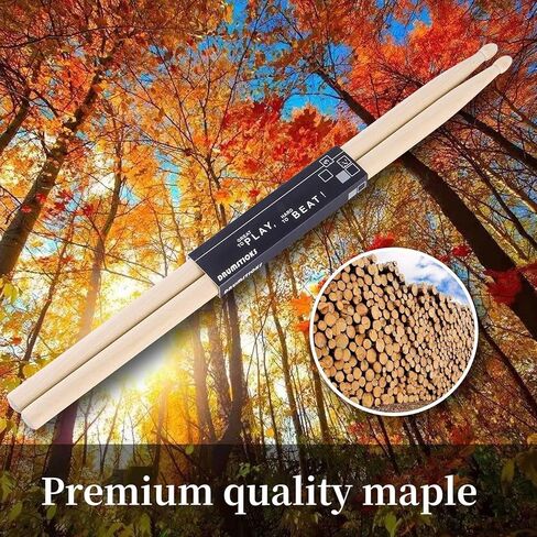 5A 2 أزواج من أعواد الطبول للطبول الإلكترونية، أعواد الطبول الخشبية الفاخرة للأطفال والمبتدئين والكبار، مع عبوة جميلة in Kuwait