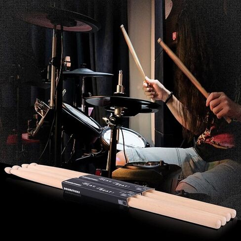 5A 2 أزواج من أعواد الطبول للطبول الإلكترونية، أعواد الطبول الخشبية الفاخرة للأطفال والمبتدئين والكبار، مع عبوة جميلة in Kuwait