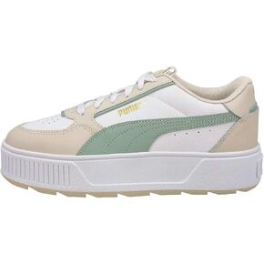 PUMA Women's Karmen Rebelle Lace Up Platform Sneaker White/Green 10 Medium US