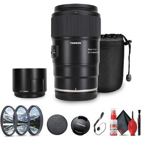 Tamron 90mm f/2.8 Di III VXD Macro Lens for Nikon Z (AFF072Z700) Bundle Including: 3-Piece Filter Kit, Lens Pouch, Lens Hood, Lens Caps, Lens Cap Keeper, Full Cleaning Kit