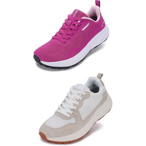 BRONAX Womens Wide Toe Box Shoes Rose Red and Beige Size 6.5w