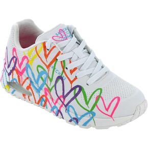 SKECHERS Women's James GOLDCROWN: UNO-Highlight Love Sneaker, White/Multi, 7.5