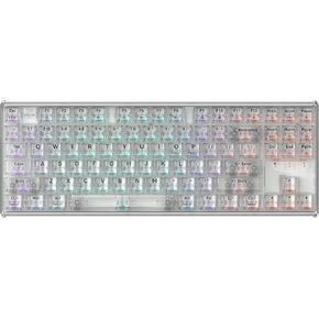 IROK TP87 Tri-Mode Customized Mechanical Keyboard 80% TKL Hot Swapped PBT Keycaps RGB Programmable Wireless Gaming Keyboard with Yellow Switch for Win/Mac Gamer-WhiteBlue