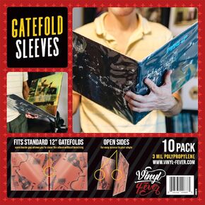 Gatefold Outer LP Sleeves for 12 Inch Vinyl Record Storage | 3 Mil Thick Poly Clear Record Sleeves with Easy Access to Records in Vinyl Albums | Plastic Sleeve Protector (25 Pack)
