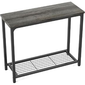 Ecoprsio Small Console Table, Sofa Table with Double Mesh Shelves, Industrial Entryway Table for Entryway, Hallway, Foyer, Front Hall, Sofa Couch, Living Room, Bar, Kitchen, 32 Inch, Rustic