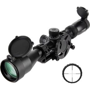 Rifle Scope 6-24x50 AO Red and Green Illuminated Rangefinder Reticle Long Range Gun Scope Tactical Riflescope for Hunting with Scope Rings