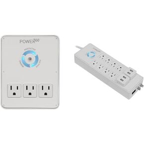 Panamax P360 Dock 6-Outlet Wall Tap/Charging Station, White, 6.8" x 2.9" x 5"