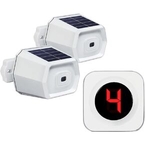 Driveway Alarm, 3280 FT Long Range Solar Driveway Alarm System, Wireless Outside Waterproof Motion Sensor & Detector 1 Receiver + 2 Sensors for Yards,Driveways, Orchard